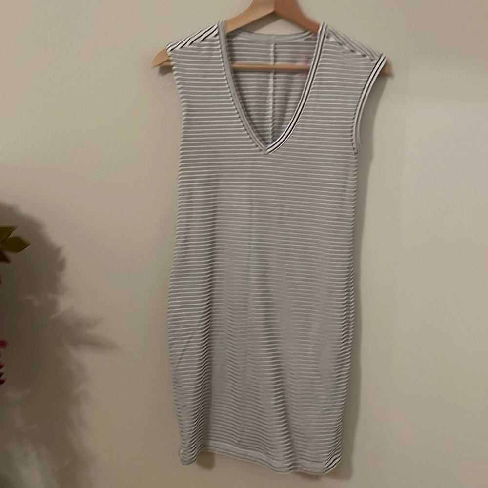 Casual striped v neck dress